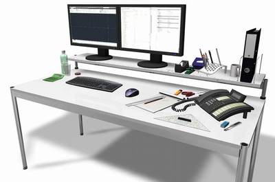 C4D办公用品显示器键盘鼠标电话计算器笔文件夹尺子三维模型